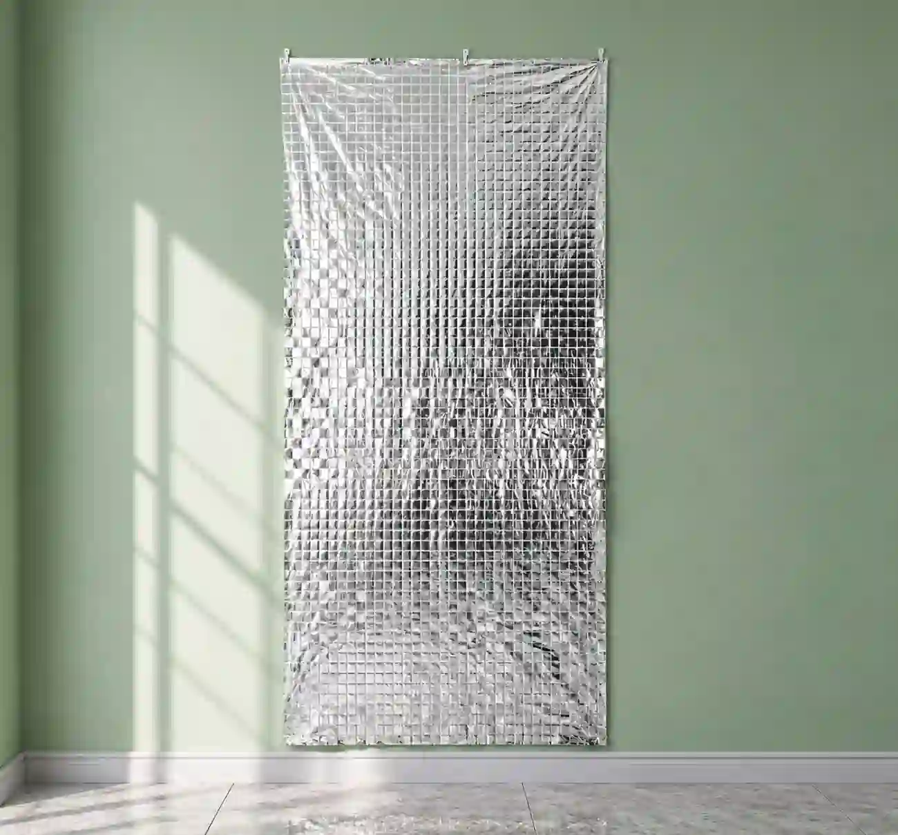 Silver Square Foil Curtains